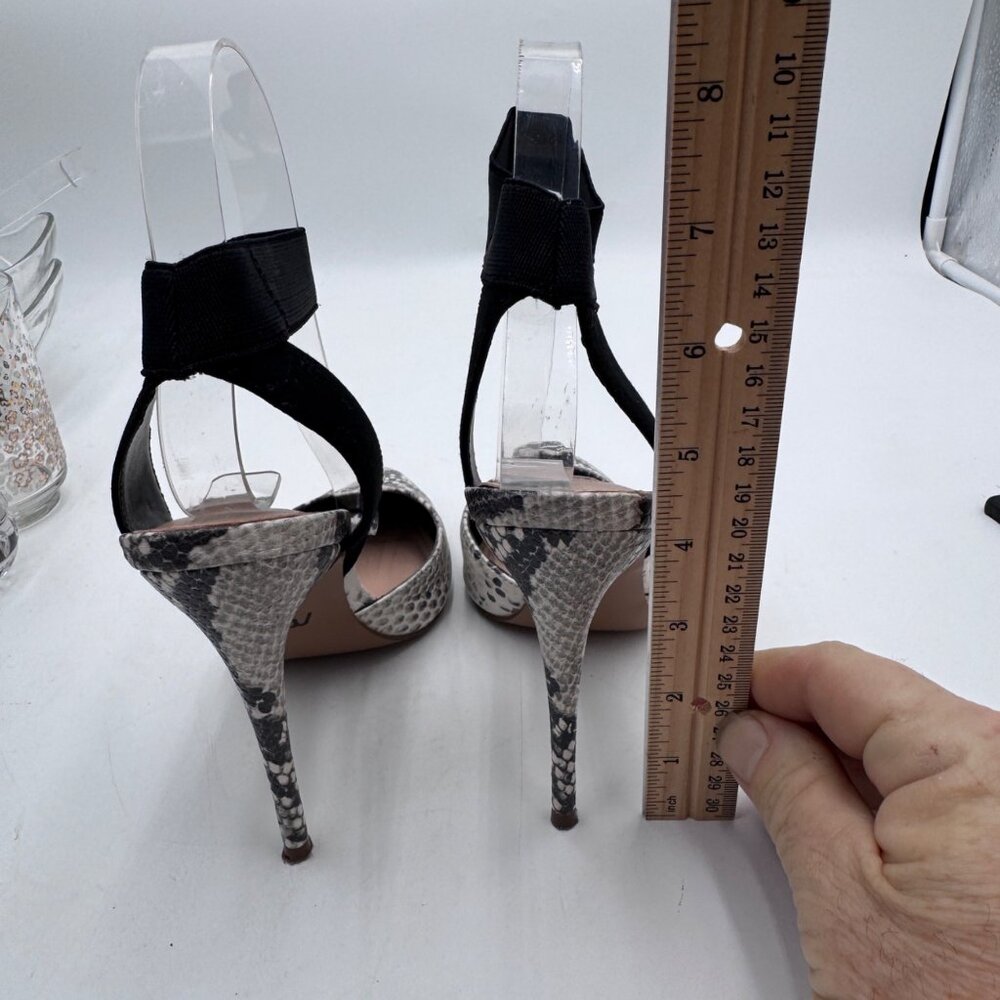 Steve Madden Yasir Womens Snake Print Pointed Toe Heels With Ankle Strap Size M - Picture 2 of 4